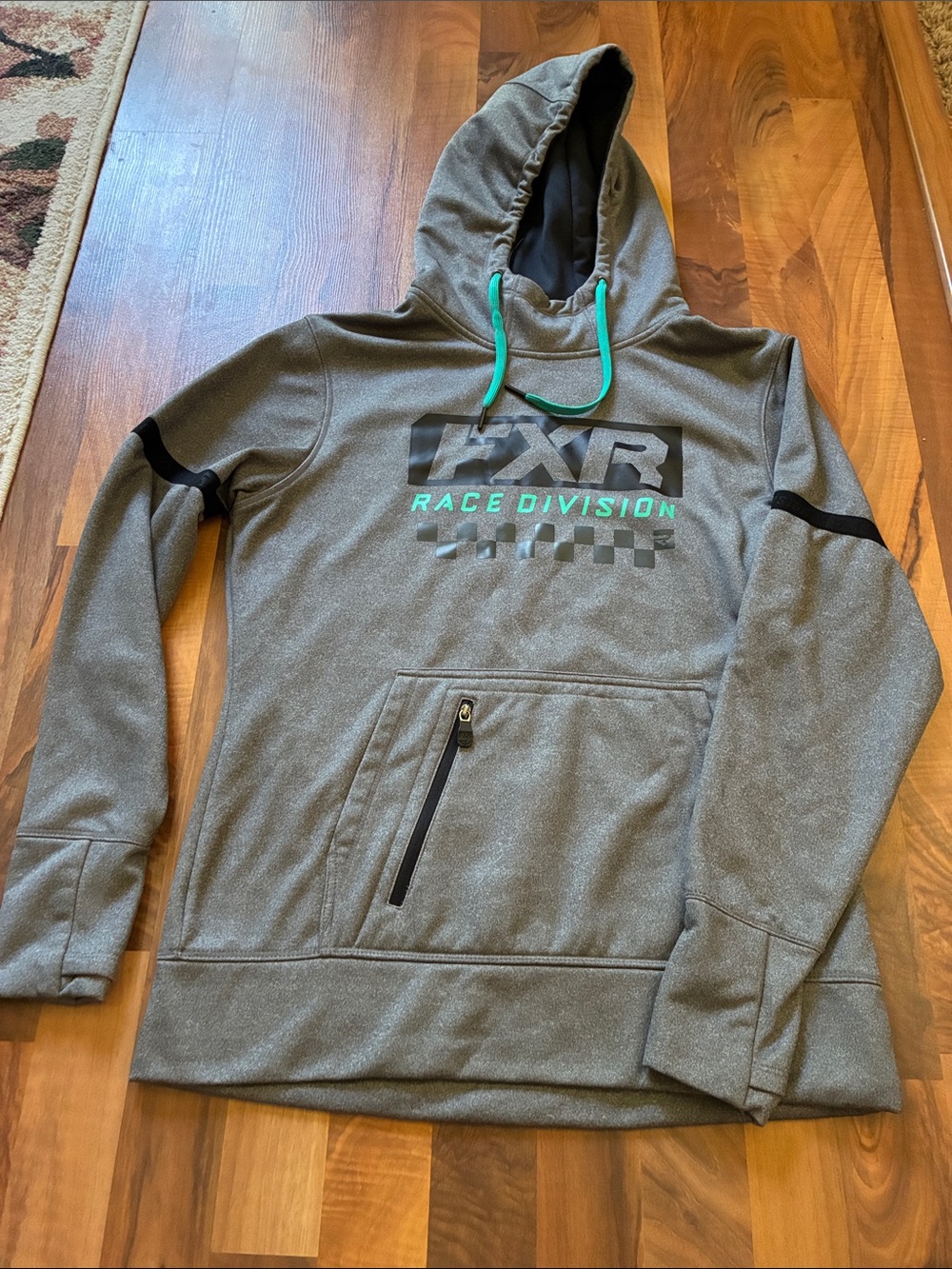 FXR Men's Gray Race Division Zip-Up Hoodie